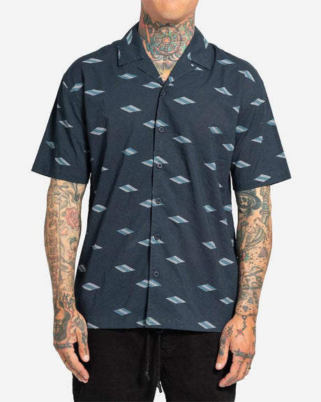Lost - Tapa Short Sleeve Shirt | Navy -  - Married to the Sea Surf Shop - 