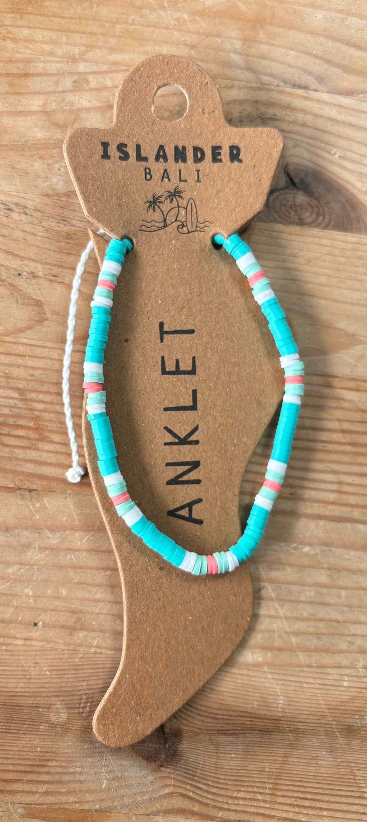Lucky Bay Clay Beaded Anklet Green - Pineapple Island - Married to the Sea Surf Shop