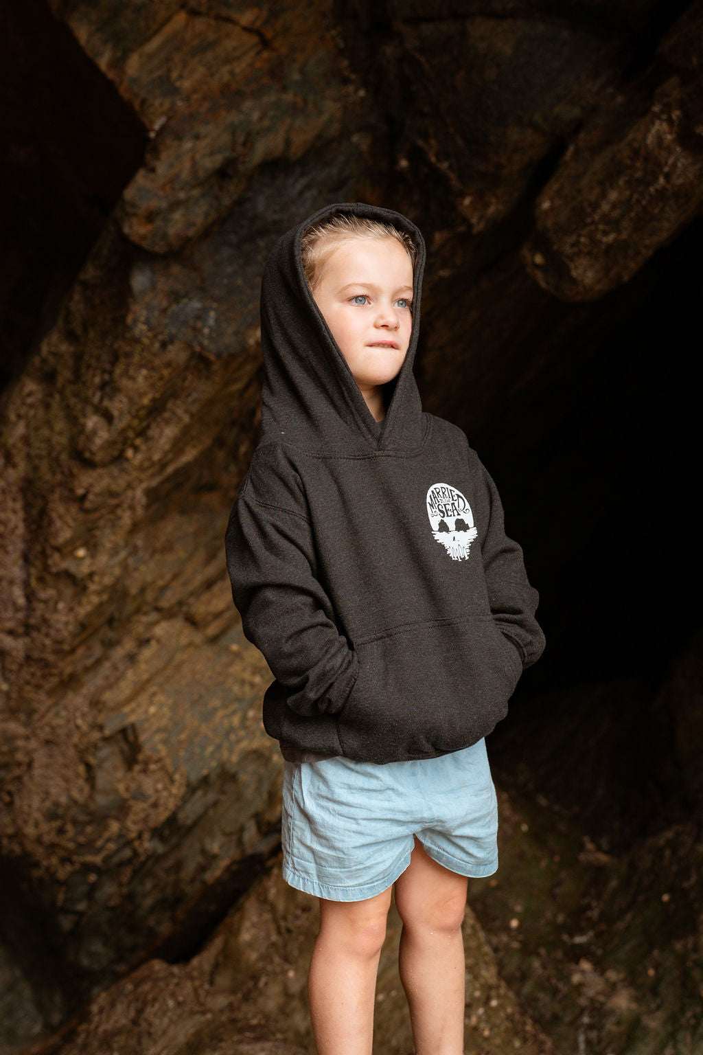 Skull Island Kids Black Smoke Hood | Married to the Sea