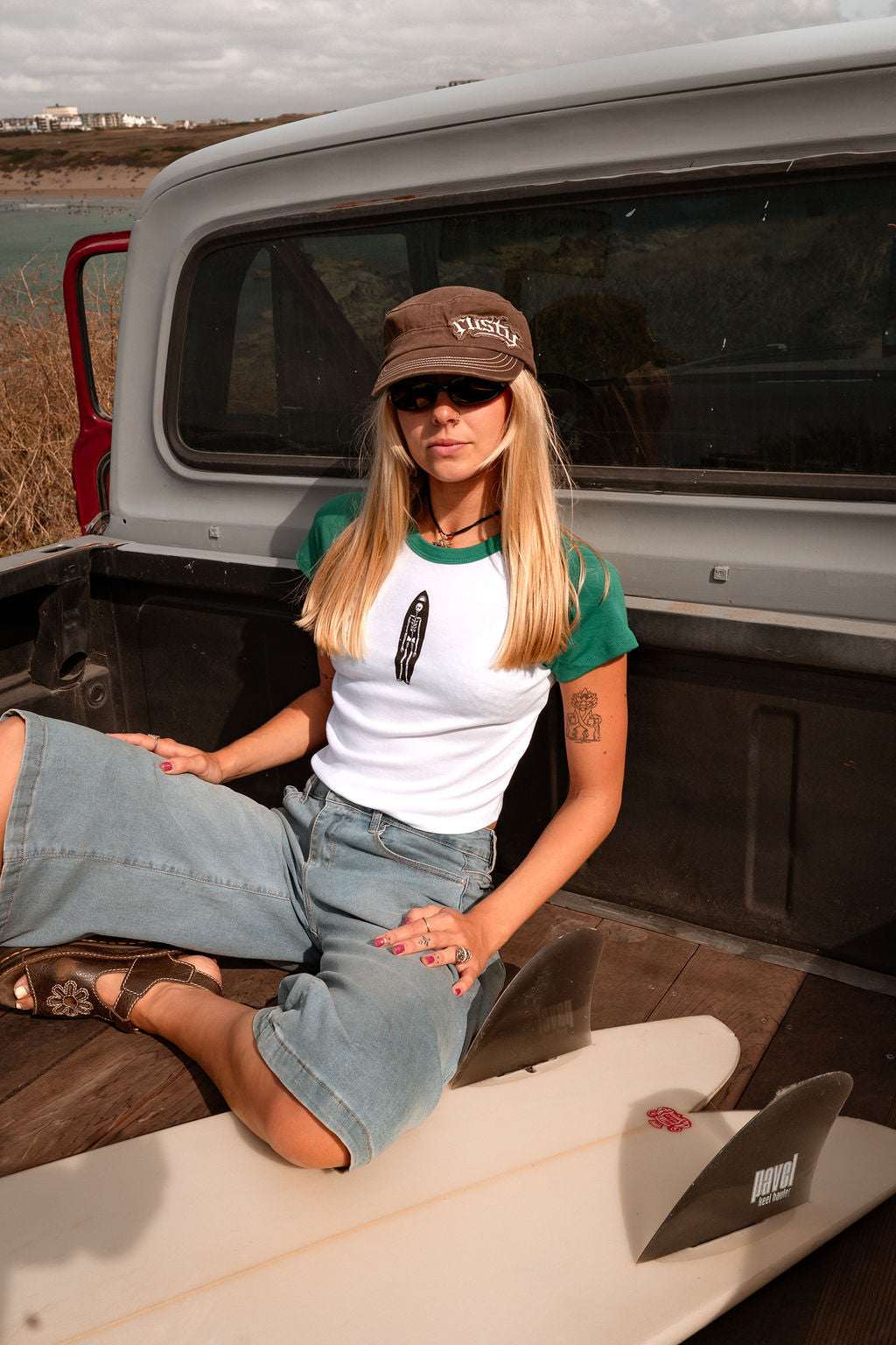 Dead Shred Women’s Baby T-Shirt | White/Kelly Green
