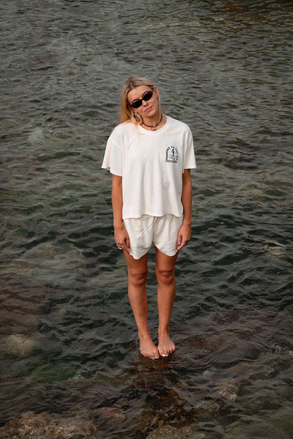 Surfer Girl Terry Towel T-Shirt | Ivory