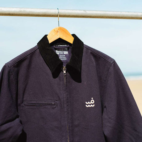 Setty Canvas Cord Collar Jacket | Ink Blue