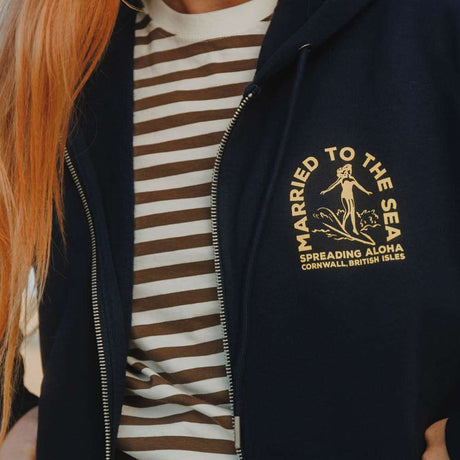 Surfer Girl  Zip Hood | French Navy