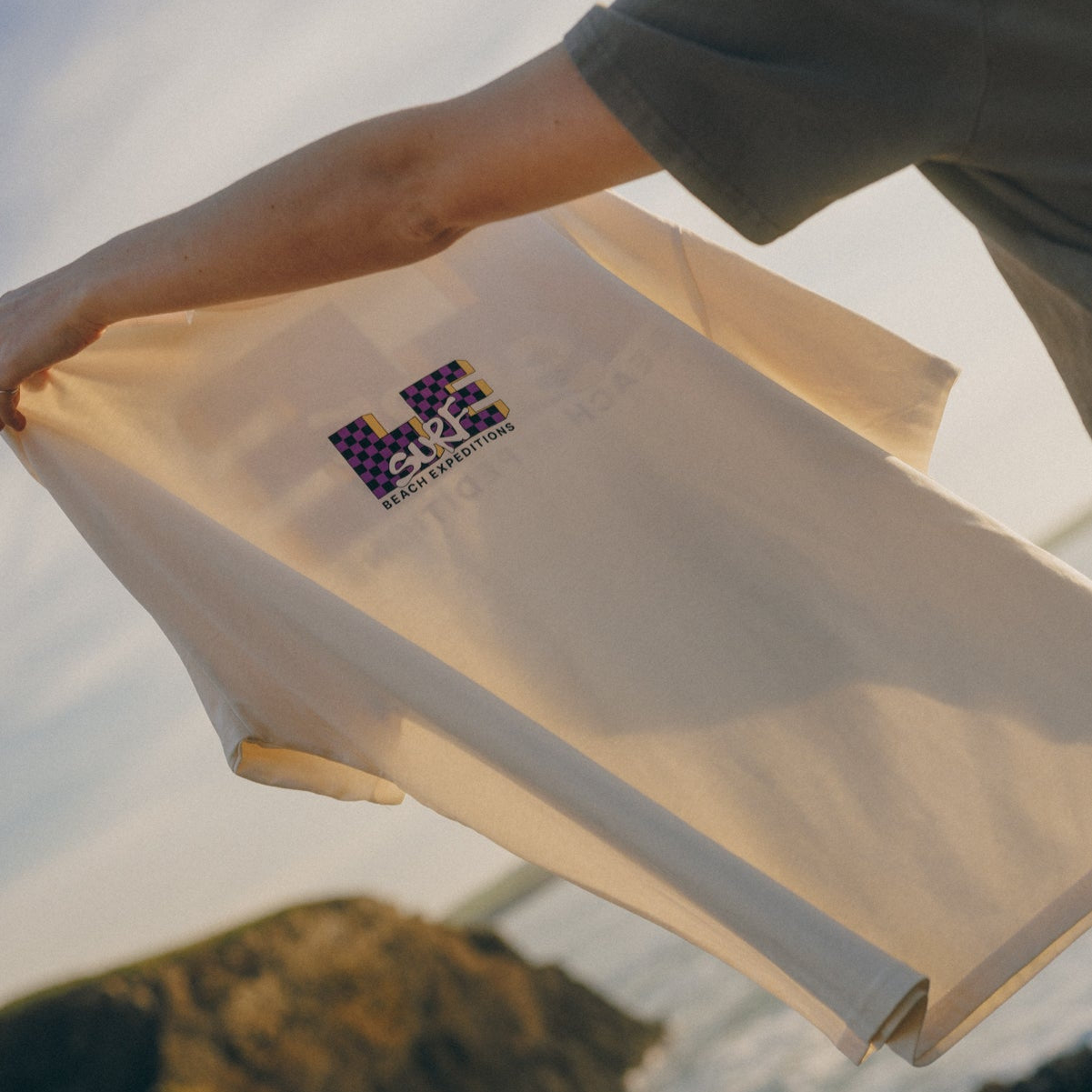 LE TV Checked | Cream T-shirt