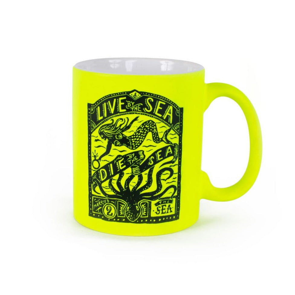 Octopus Neon Yellow Mug Married to the Sea Surf Shop Married to the Sea