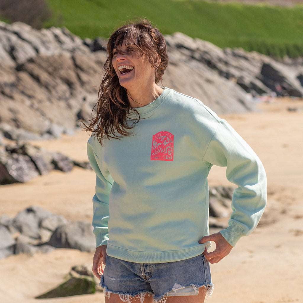 Octopus Oversized Crew | Brook Green - Married to the Sea - married-to-the-sea-shop