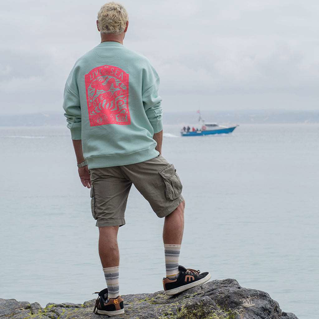Octopus Oversized Crew | Brook Green - Married to the Sea - married-to-the-sea-shop