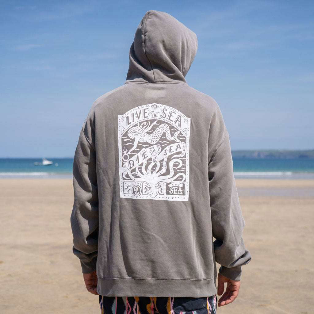 Octopus Oversized Hood Black | Married to the Sea | Newquay | St