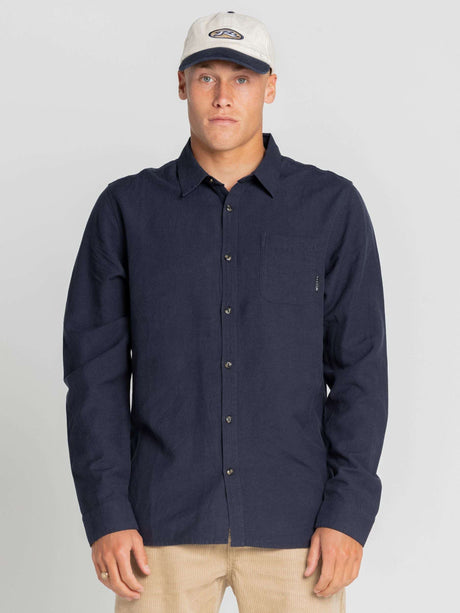 Rusty - Overtone Linen Shirt | Navy Blue