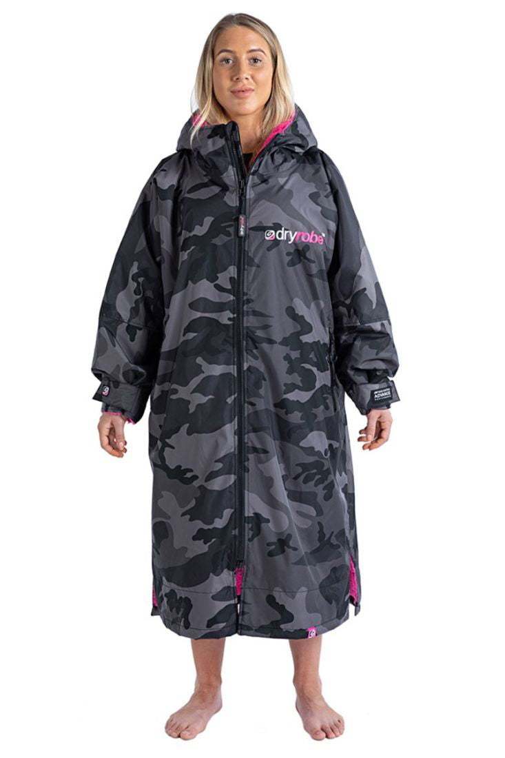 Dryrobe Advanced - Black Camo/Pink | Long Sleeve -  - Married to the Sea Surf Shop - 