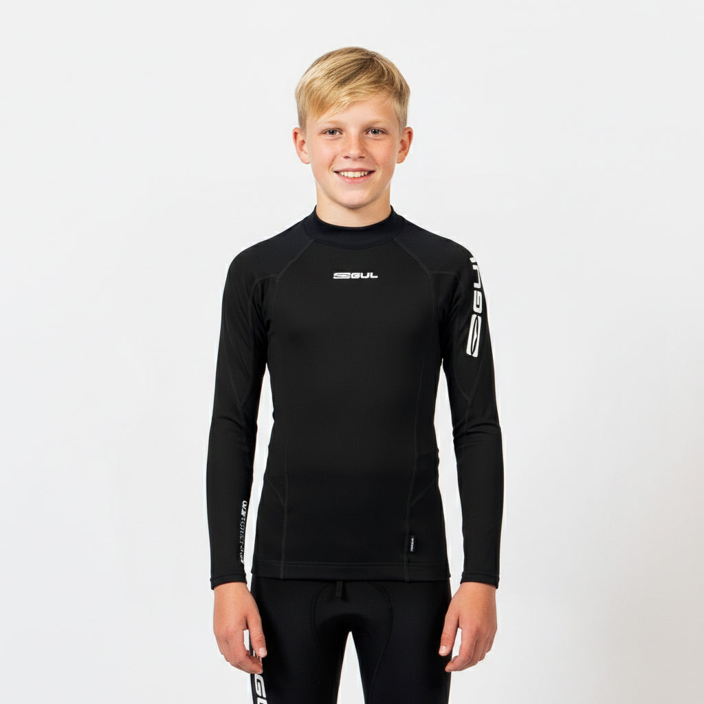 Gul - Junior UV Protection Long Sleeve Rash Vest | Black