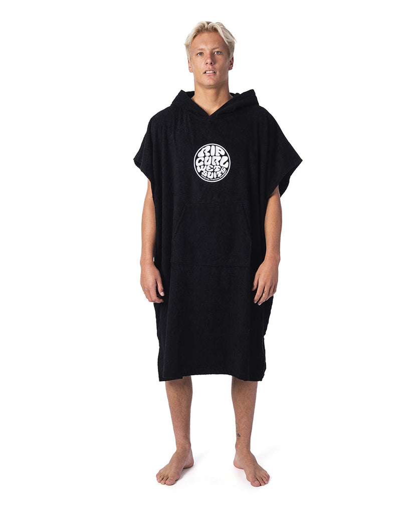 Rip Curl Icons Hooded Towel Poncho Black Married to the Sea Surf Shop Rip Curl