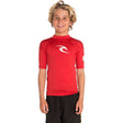 Rip Curl - Boys Brand Wave UPF Short Sleeve Rash Vest | Red -  - Married to the Sea Surf Shop - 