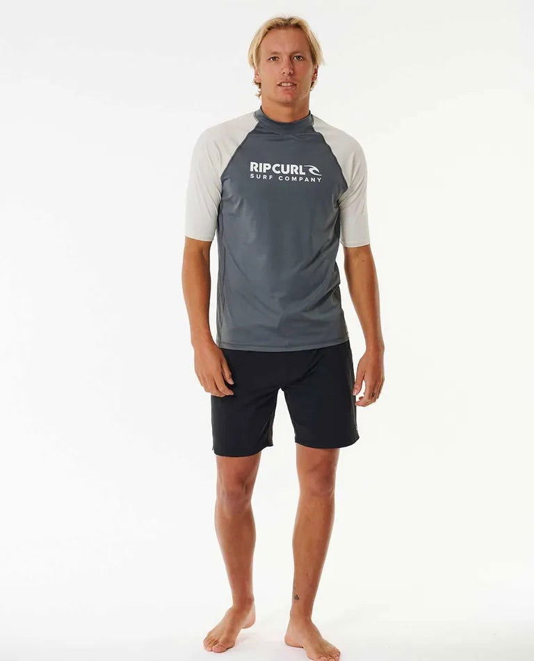Rip Curl Shock UPF Short Sleeve Rash Guard Dark Grey