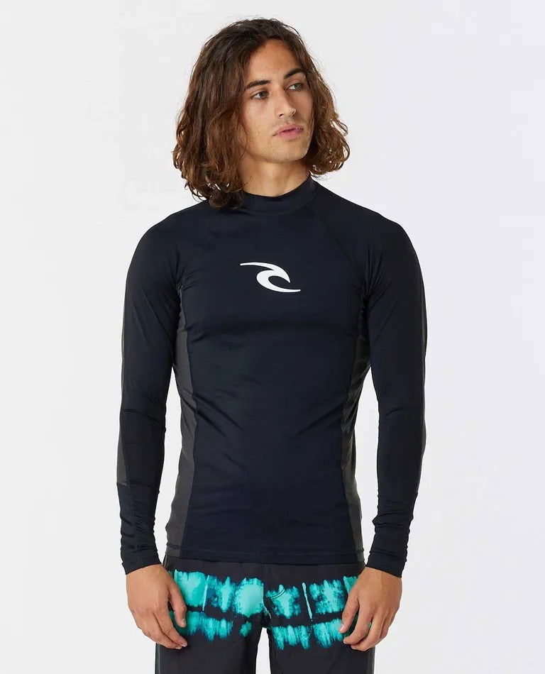 Rip Curl - Waves UPF Performance Long Sleeve Rash Guard | Black -  - Married to the Sea Surf Shop - 