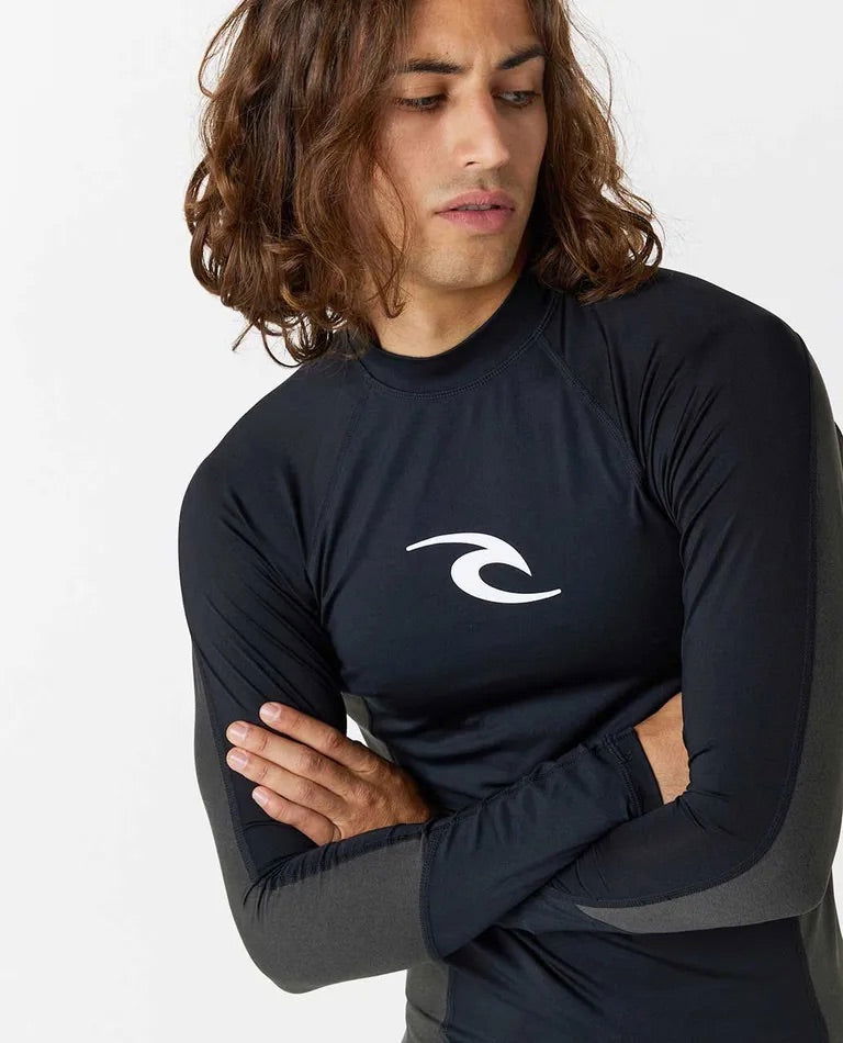 Rip Curl - Waves UPF Performance Long Sleeve Rash Guard | Black -  - Married to the Sea Surf Shop - 