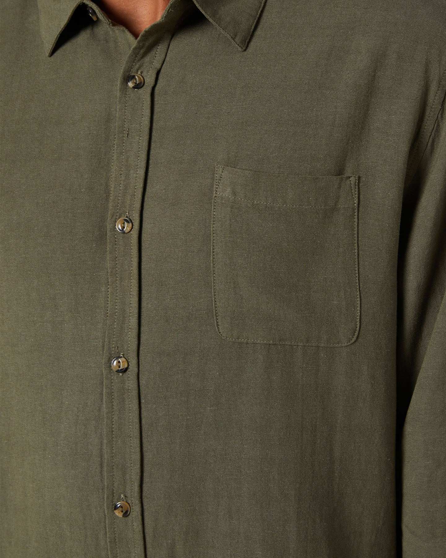 Rusty - Overtone Linen Shirt | Army Green