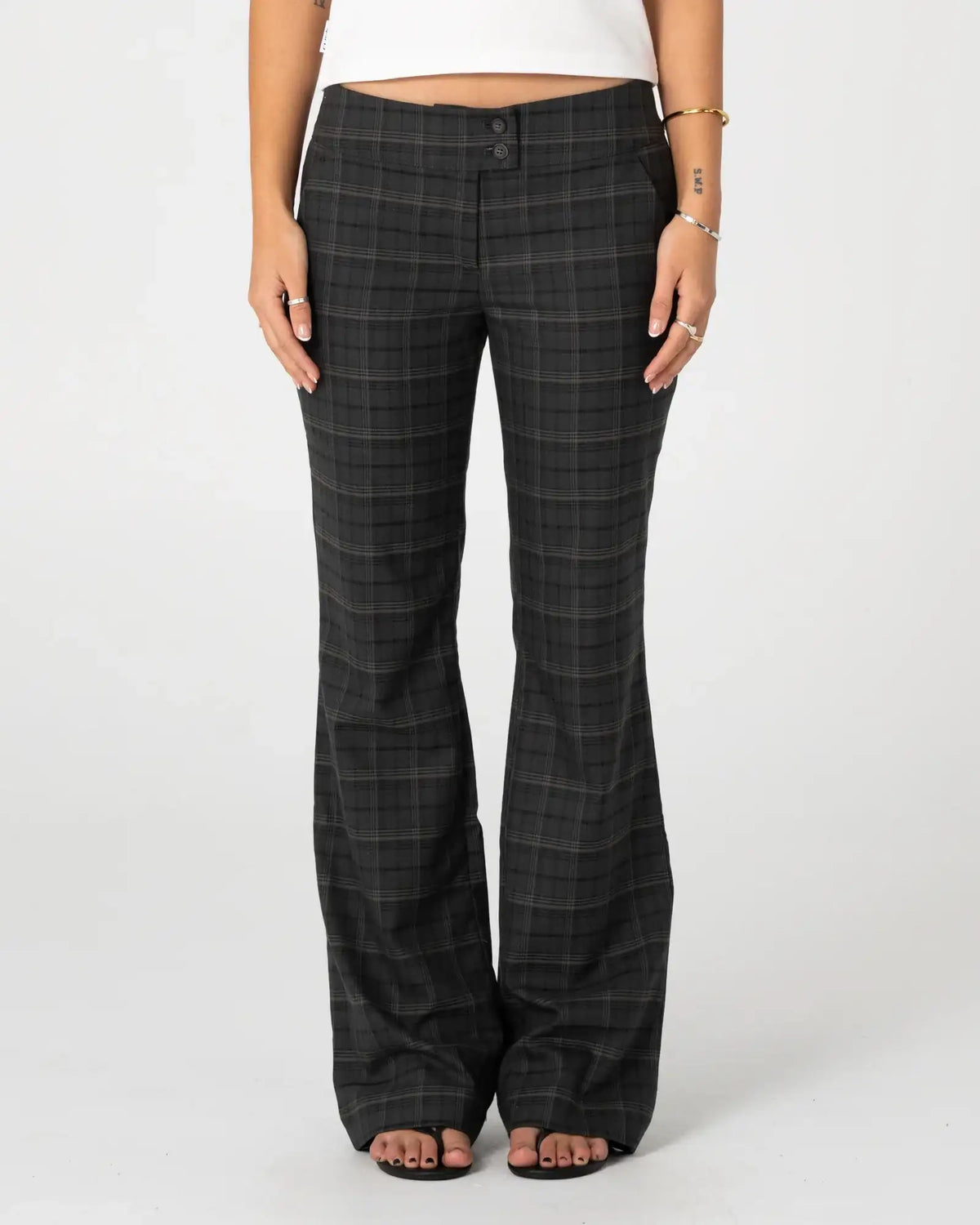 Rusty - Plaid Mummy Low Rise Suit Pant | Carbon Plaid - Rusty - married-to-the-sea-shop