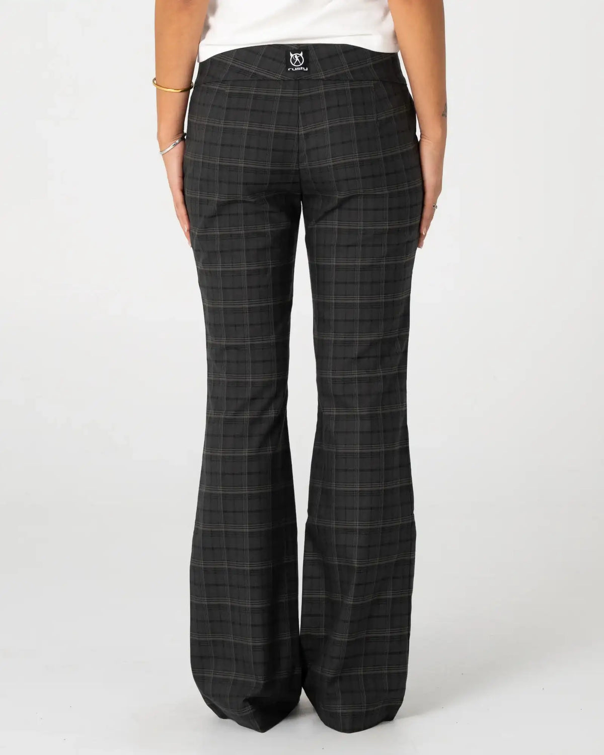 Rusty - Plaid Mummy Low Rise Suit Pant | Carbon Plaid - Rusty - married-to-the-sea-shop
