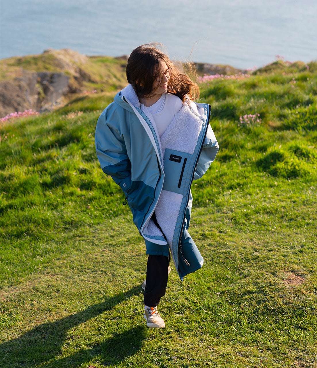 Dryrobe - Kids Advance Contrast Long Sleeve | Blue/Light Grey