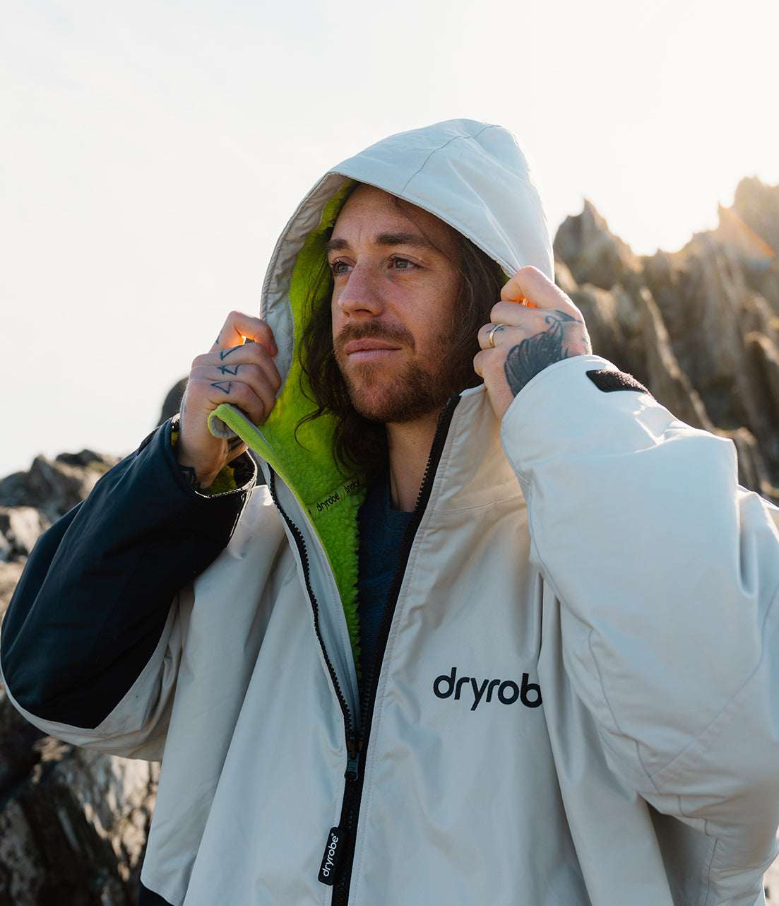 Dryrobe - Advance Contrast Long Sleeve | Anthracite/Lime