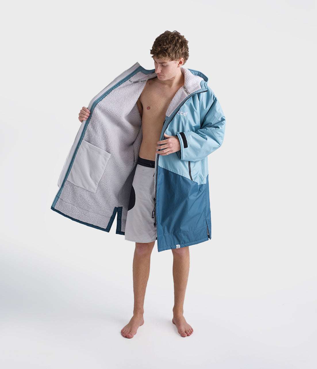 Dryrobe - Advance Contrast Long Sleeve | Blue/Light Grey