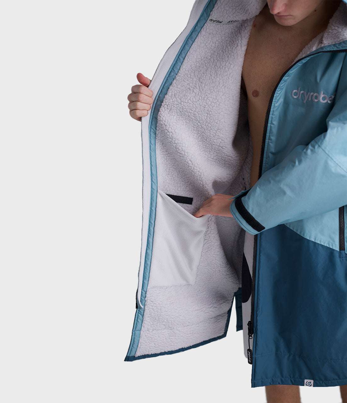 Dryrobe - Advance Contrast Long Sleeve | Blue/Light Grey