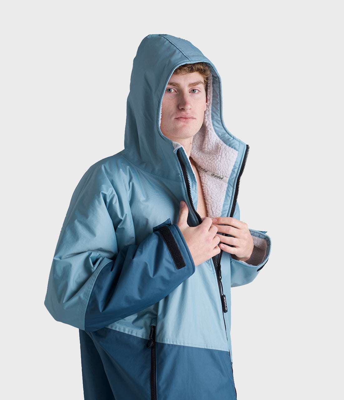 Dryrobe - Advance Contrast Long Sleeve | Blue/Light Grey
