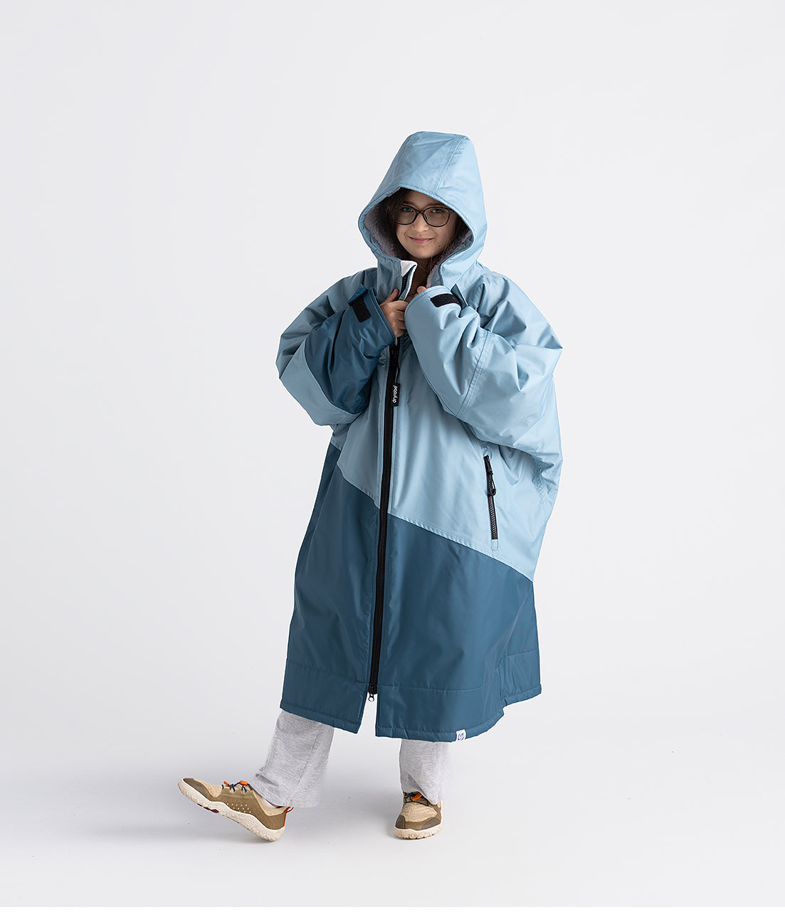 Dryrobe - Kids Advance Contrast Long Sleeve | Blue/Light Grey