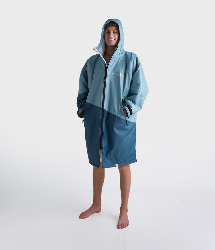 Dryrobe - Advance Contrast Long Sleeve | Blue/Light Grey