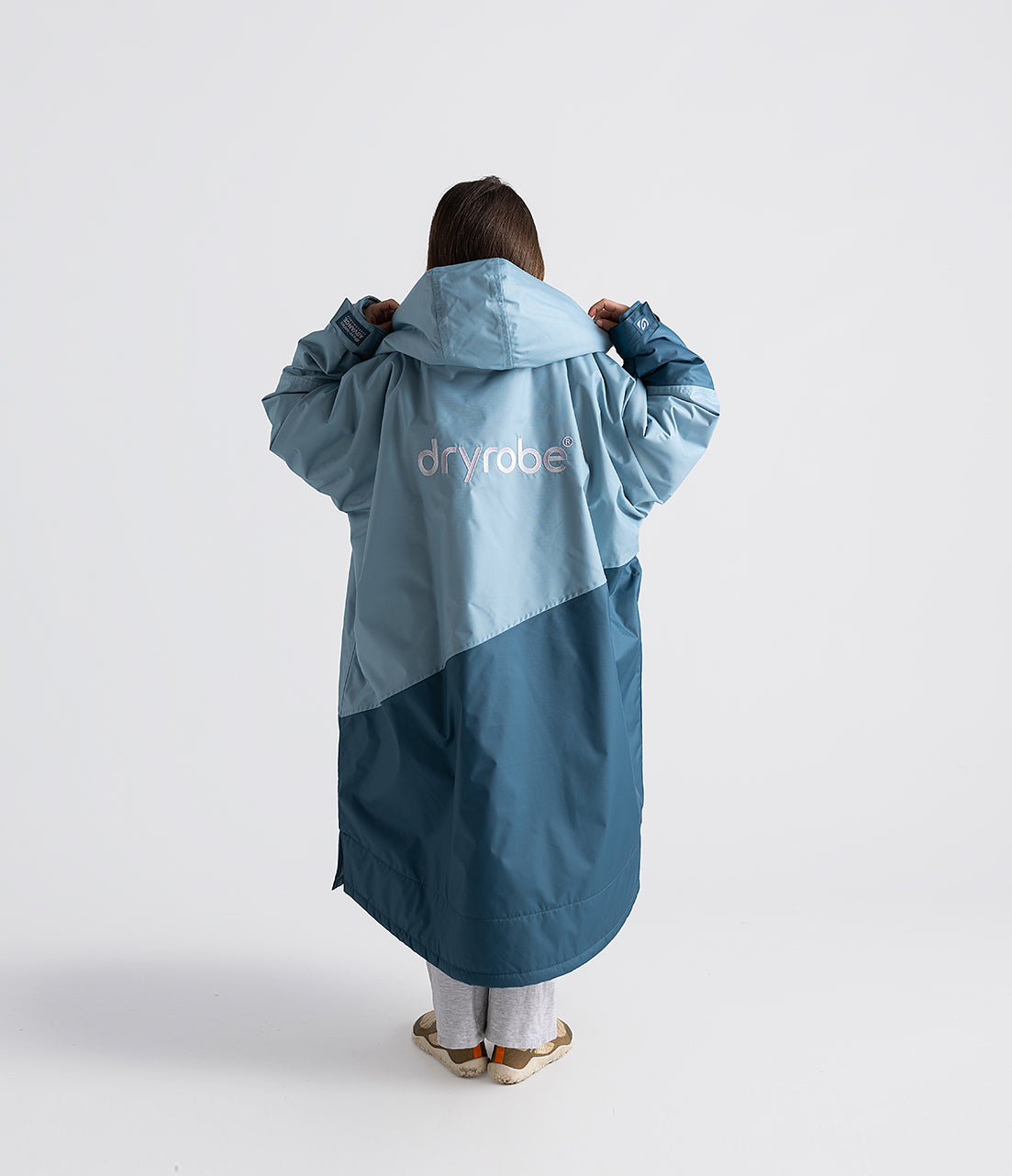 Dryrobe - Kids Advance Contrast Long Sleeve | Blue/Light Grey