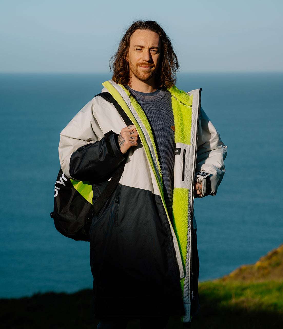 Dryrobe - Advance Contrast Long Sleeve | Anthracite/Lime