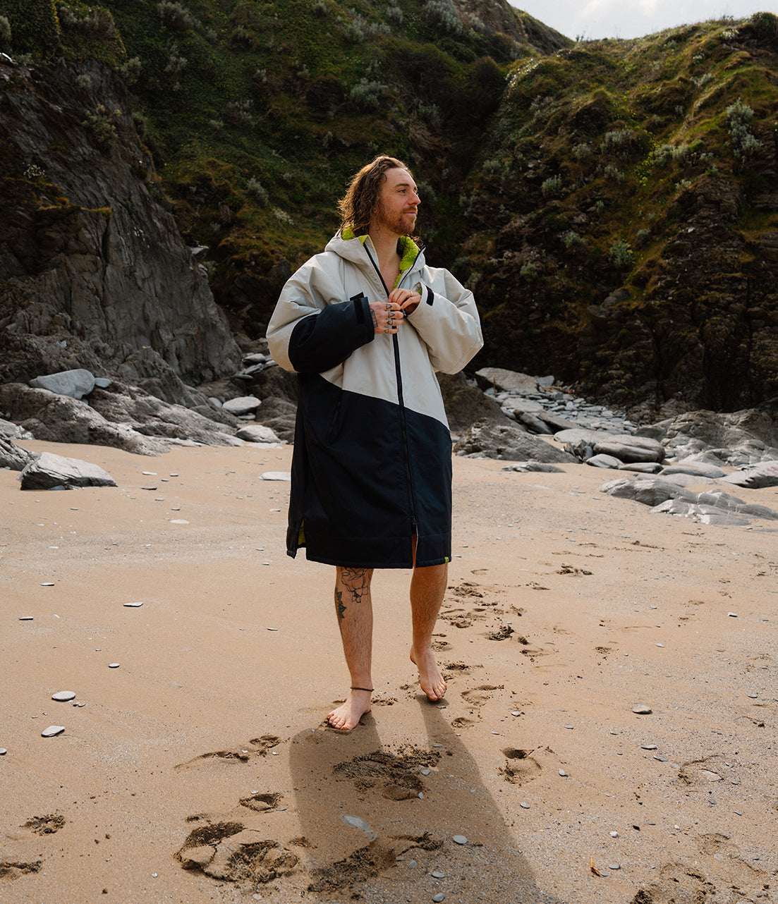 Dryrobe - Advance Contrast Long Sleeve | Anthracite/Lime