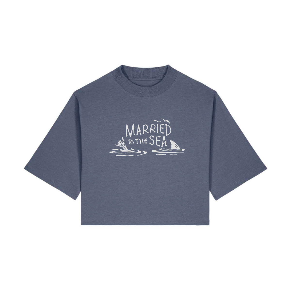 Shaka Women's Cropped T-Shirt - Blue Grey | Married to the Sea