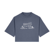Shaka Women's Cropped T-Shirt - Blue Grey | Married to the Sea