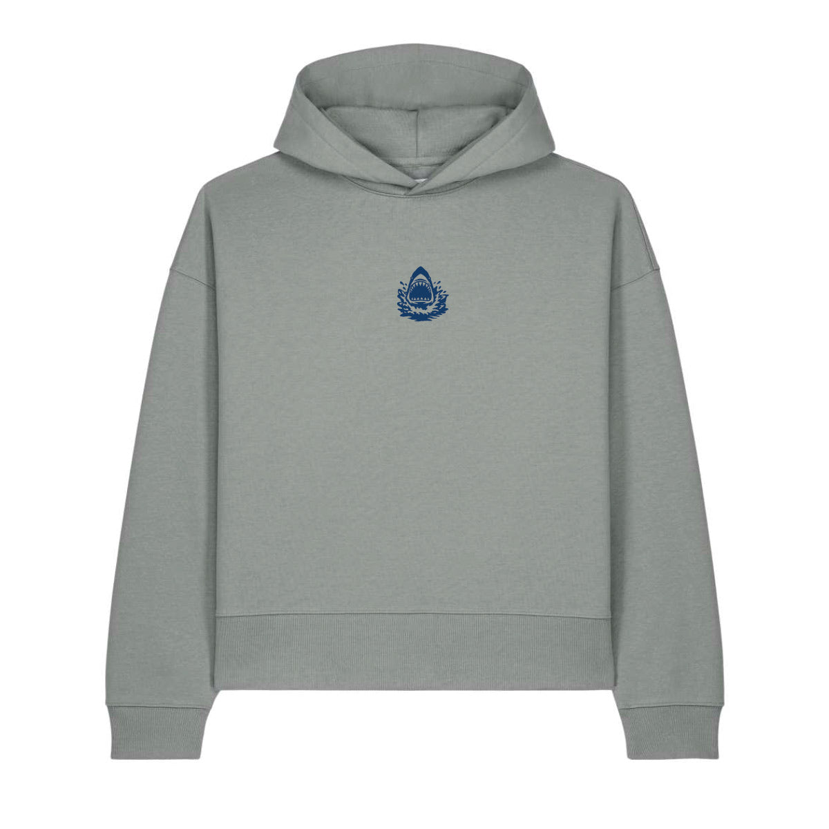 Sharks & Stripes Unisex Boxy Hood - Misty Grey | Married to the Sea