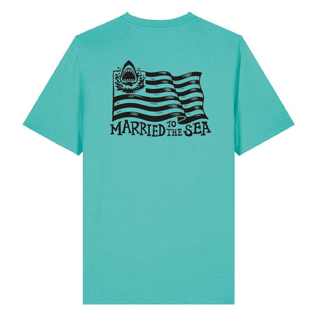 Sharks & Stripes Unisex T-Shirt - Pool Blue | Married to the Sea
