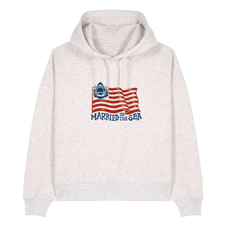 Sharks & Stripes Women's Hood - Cool Heather Grey | Married to the Sea