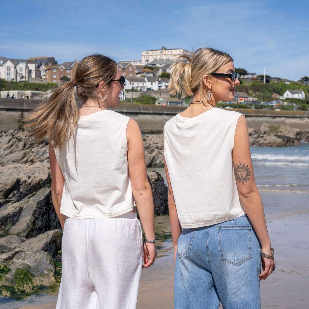 Skull Island Ladies Cropped Tank Top | Ivory -  - Married to the Sea Surf Shop - 