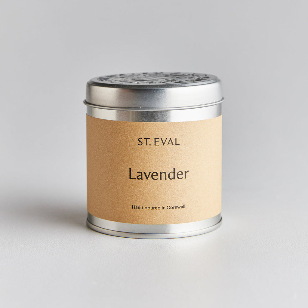 St Eval Lavender Scented Tin Candle Married to the Sea Surf Shop St Eval Candles
