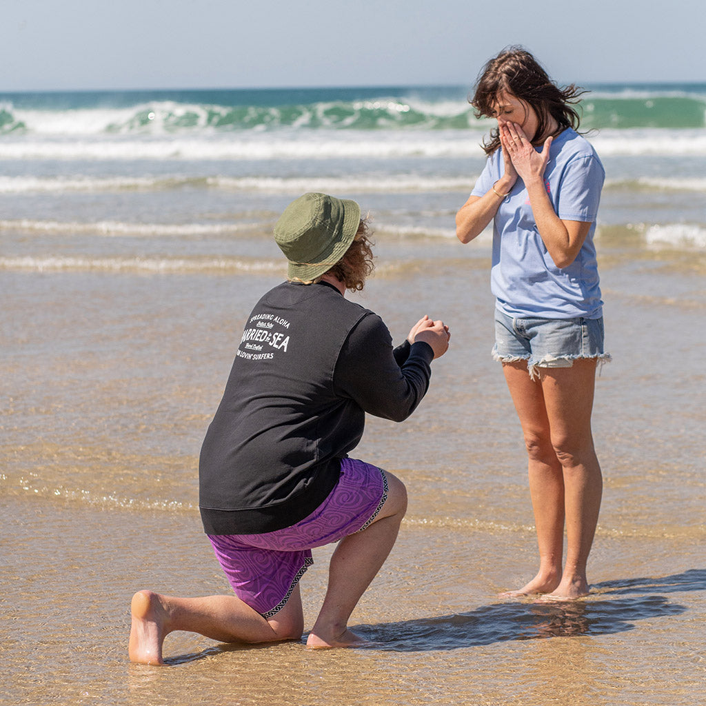 Surfer Girl Dyed Swimmer Blue T-Shirt Married to the Sea Surf Shop Married to the Sea
