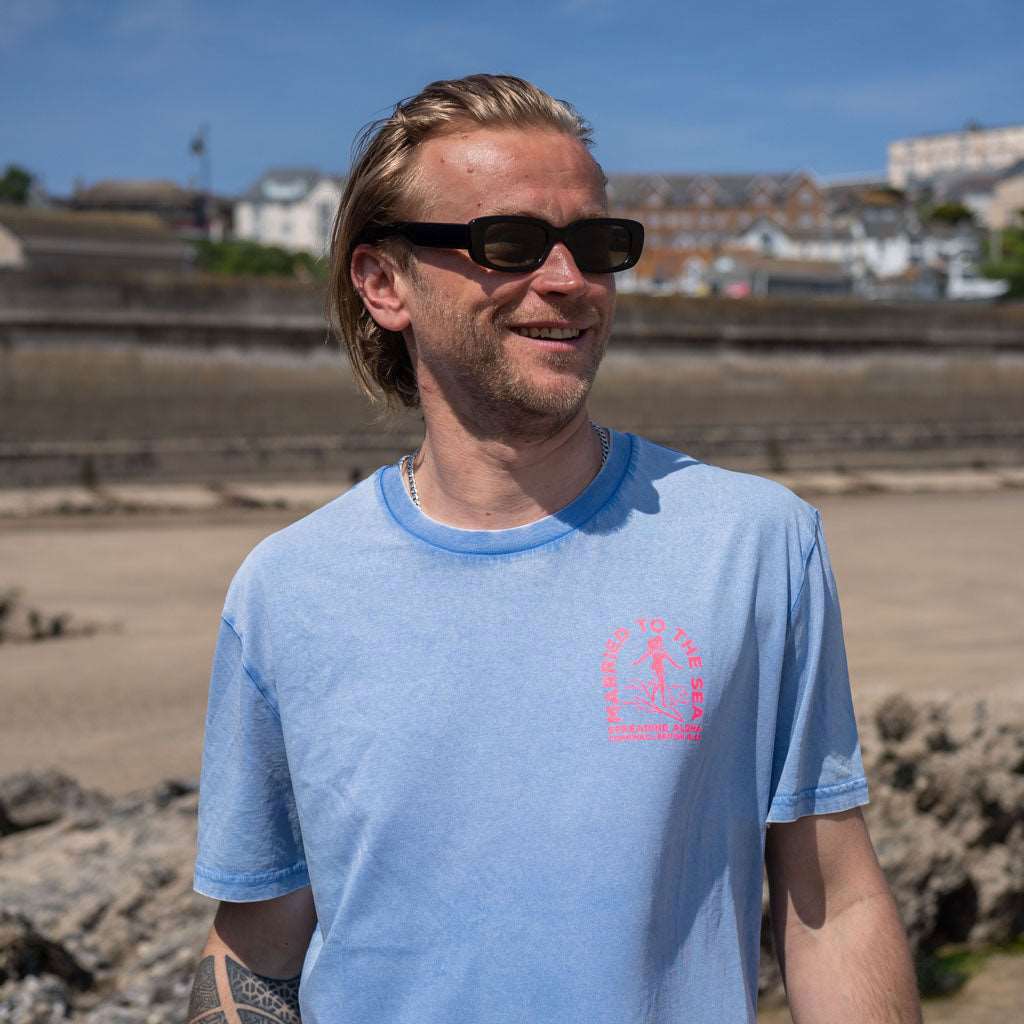 Surfer Girl Dyed T-Shirt | Swimmer Blue - Married to the Sea - married-to-the-sea-shop