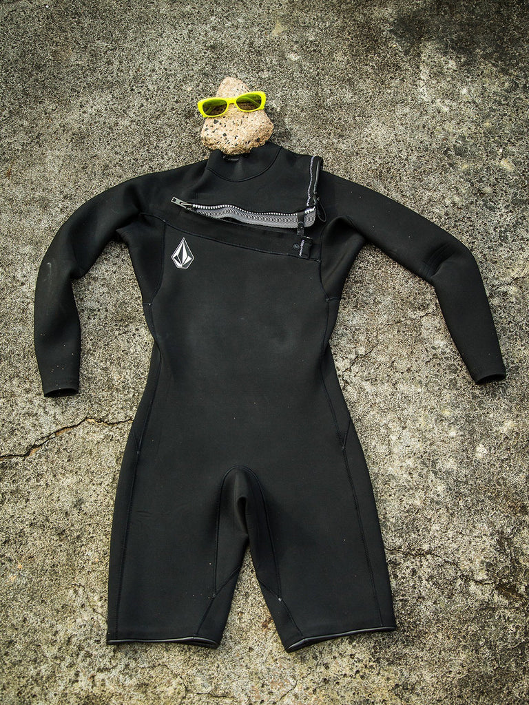 Volcom Modulator 2/2mm Long Sleeve Chest Zip Spring Wetsuit Black Married to the Sea Surf Shop Volcom