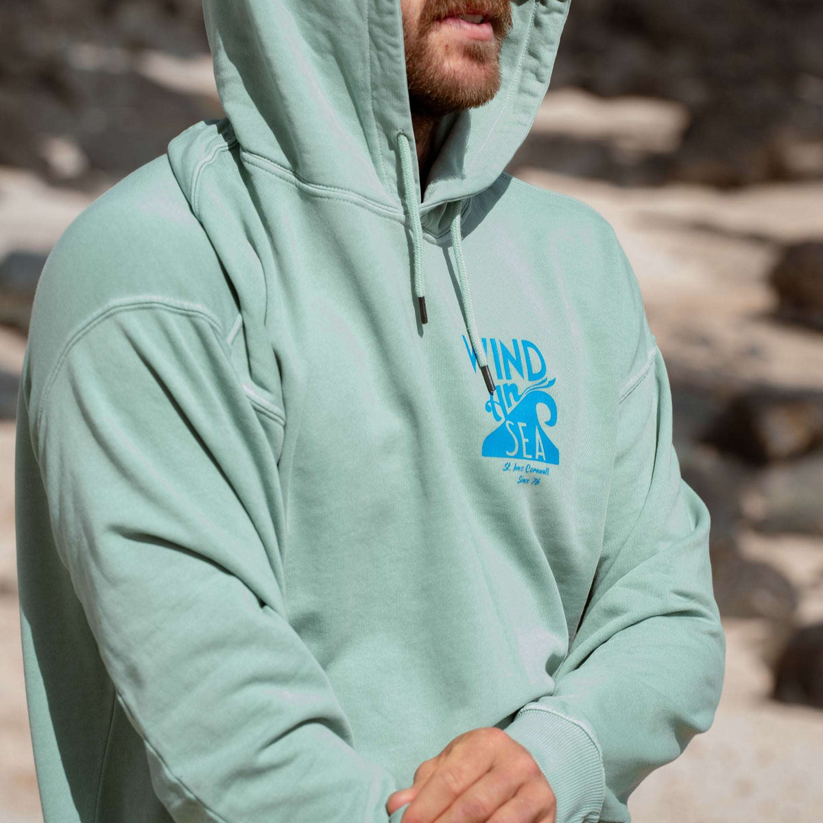 WindanSea Logo Hood | Stone Washed Sage - WindanSea - married-to-the-sea-shop