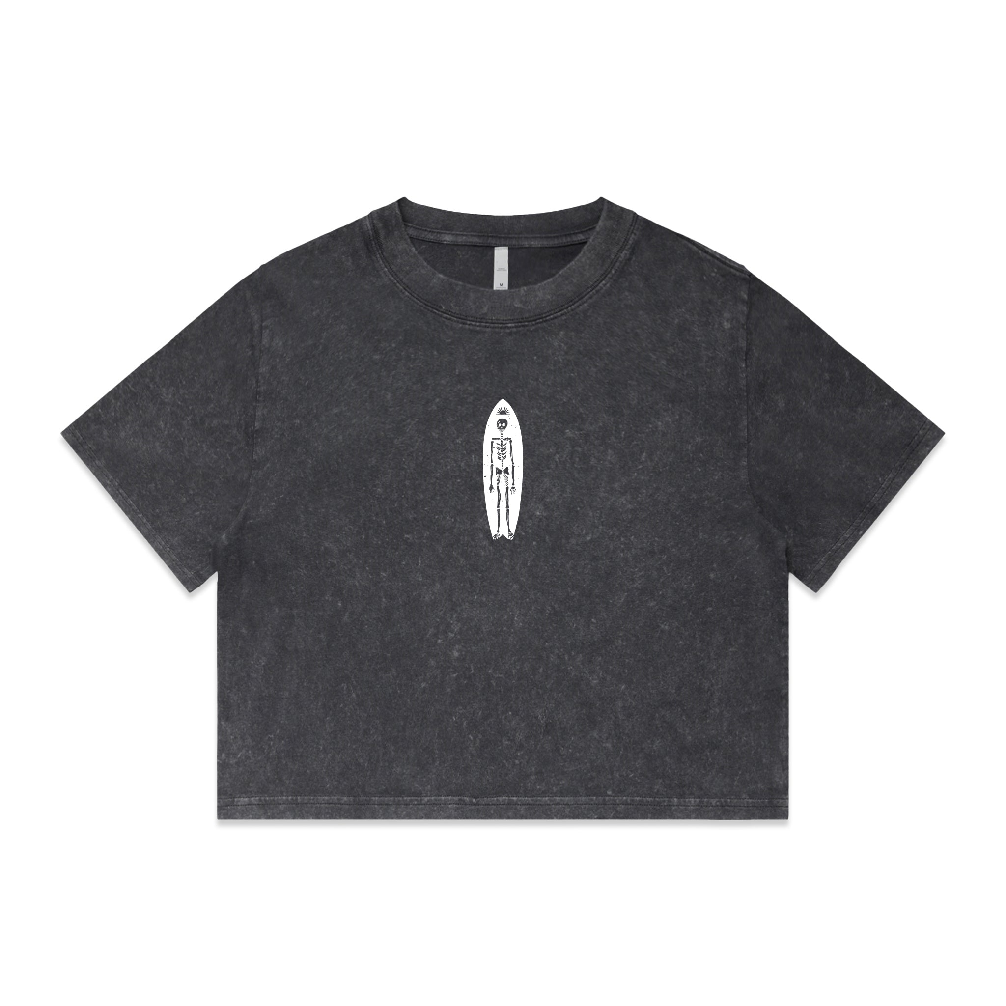 Dead Shred Women's Stone Wash Crop | Black Stone