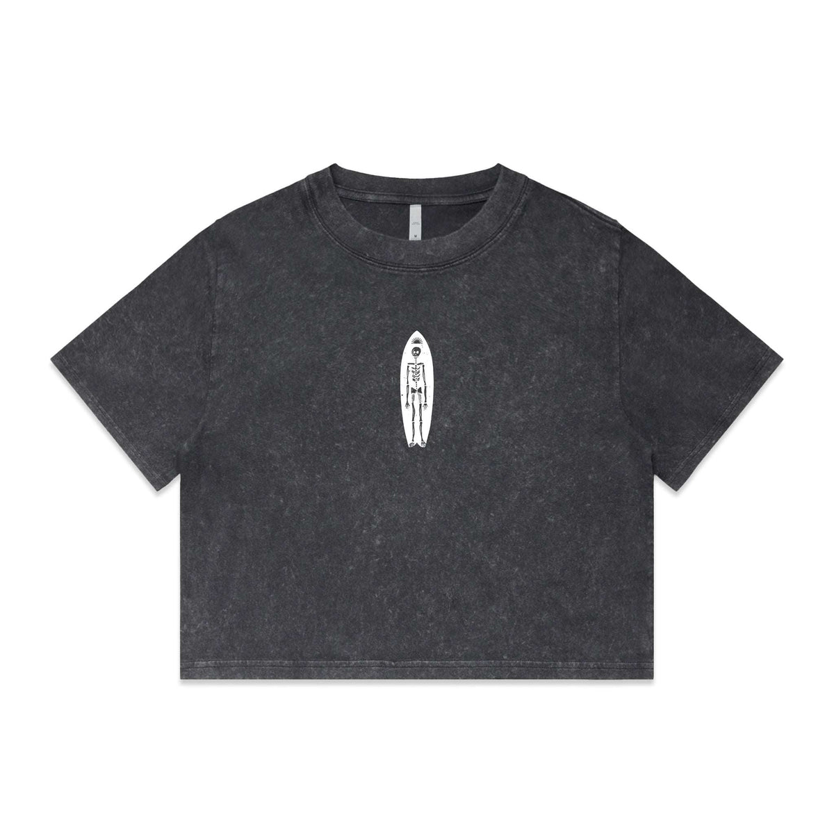 Dead Shred Women's Stone Wash Crop | Black Stone