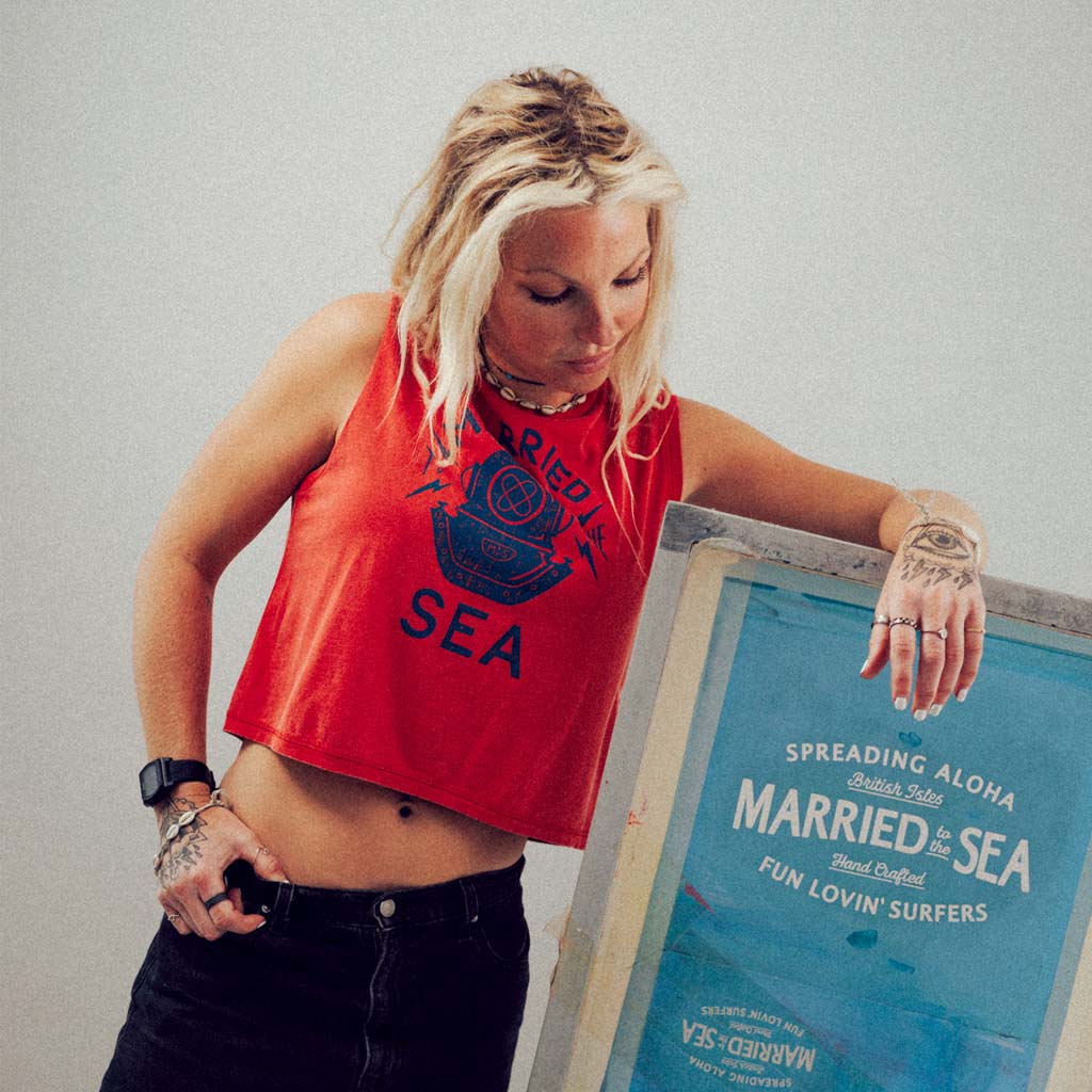 Diver Ladies Cropped Tank Top | Washed Paprika