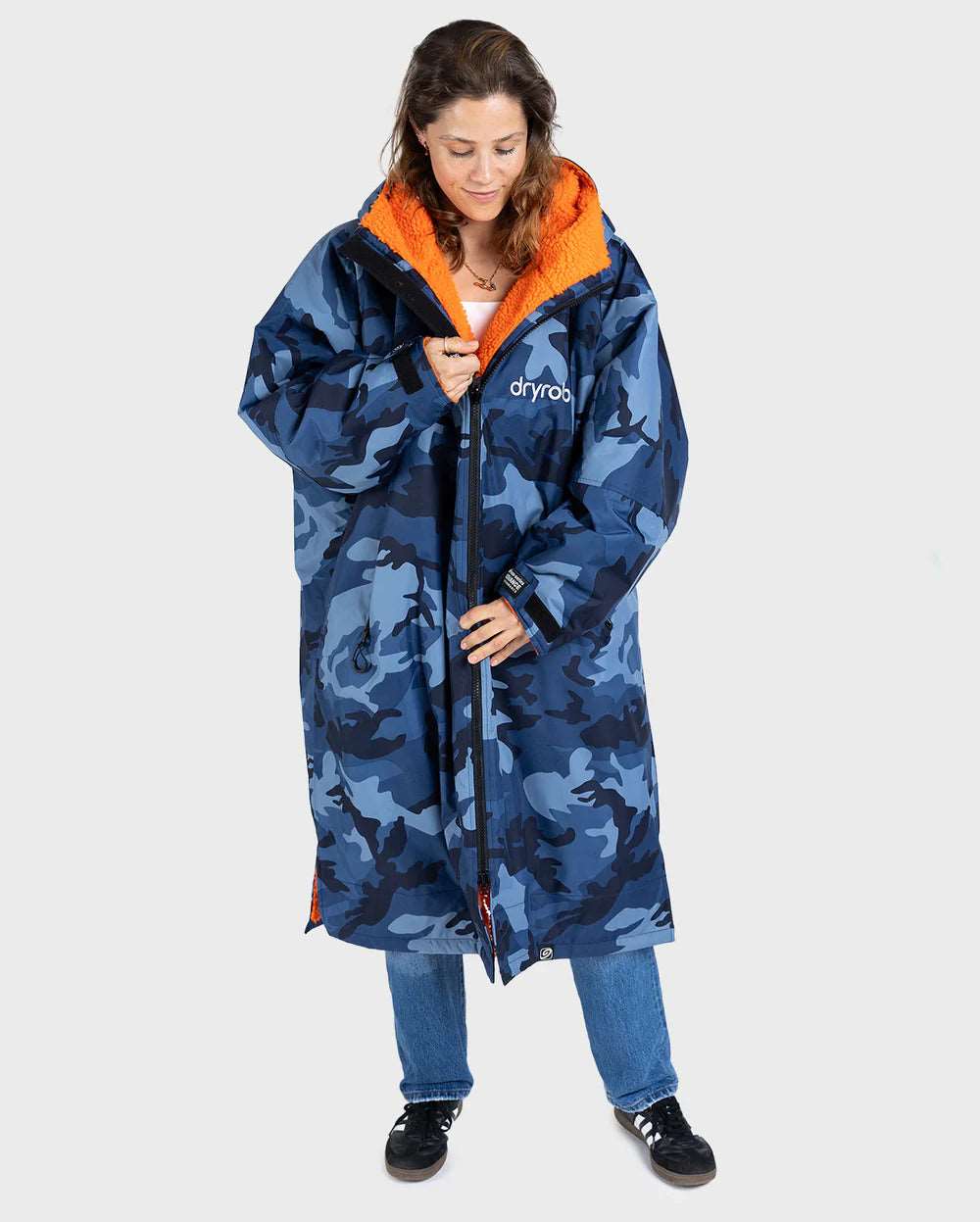 Dryrobe Advance - Blue Camo/Orange | Long Sleeve