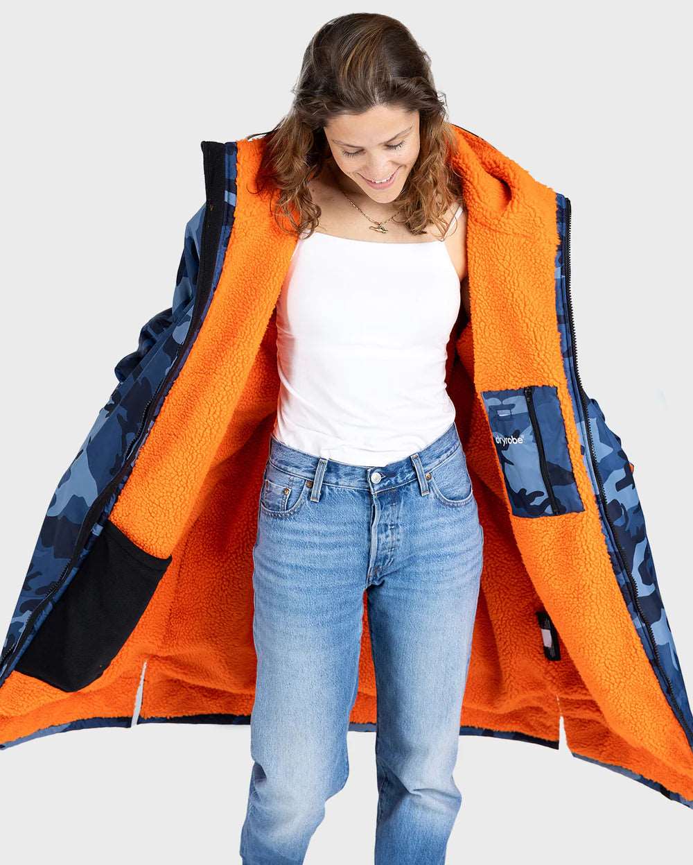 Dryrobe Advance - Blue Camo/Orange | Long Sleeve
