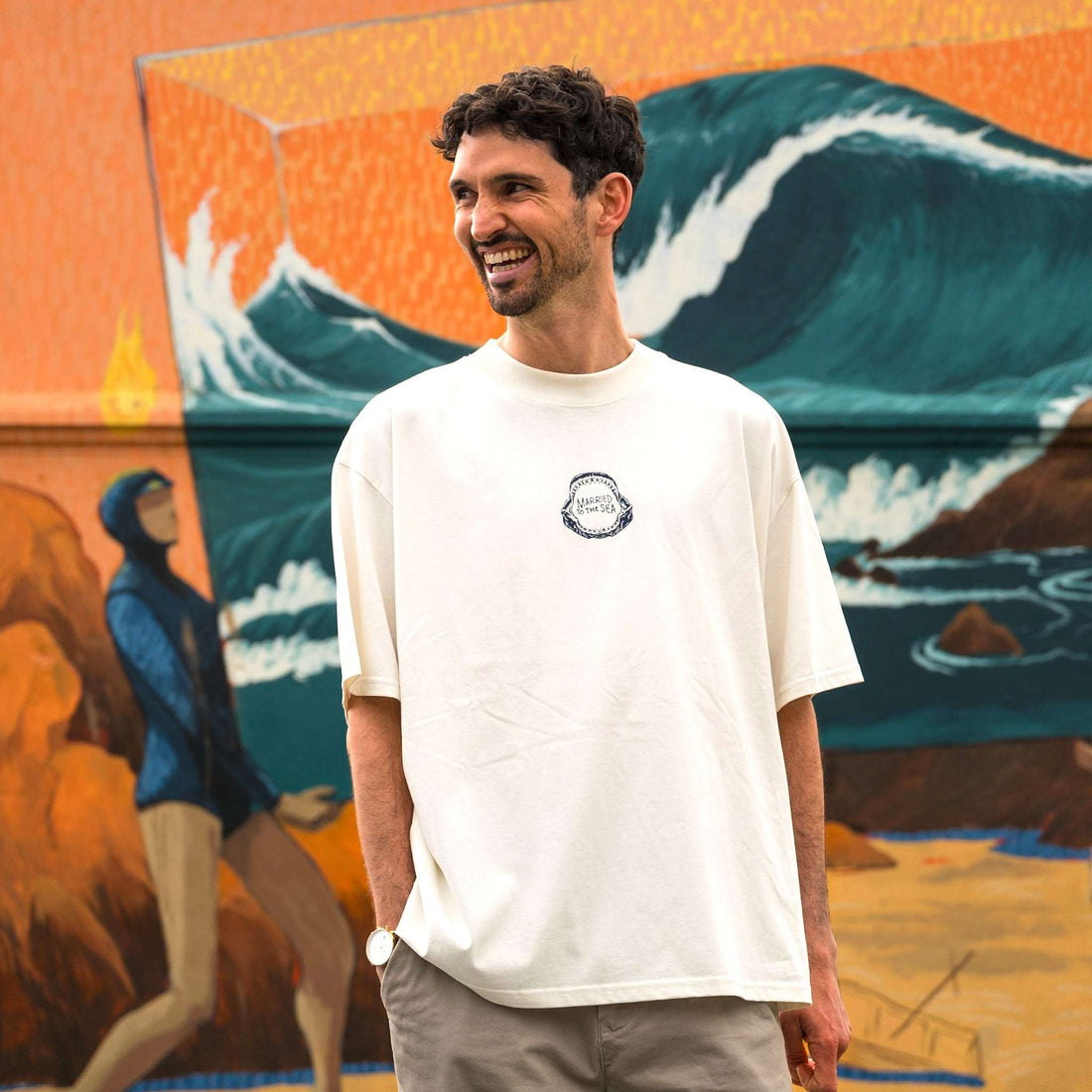 Jaw Unisex Oversized T-Shirt - Cream | Married to the Sea